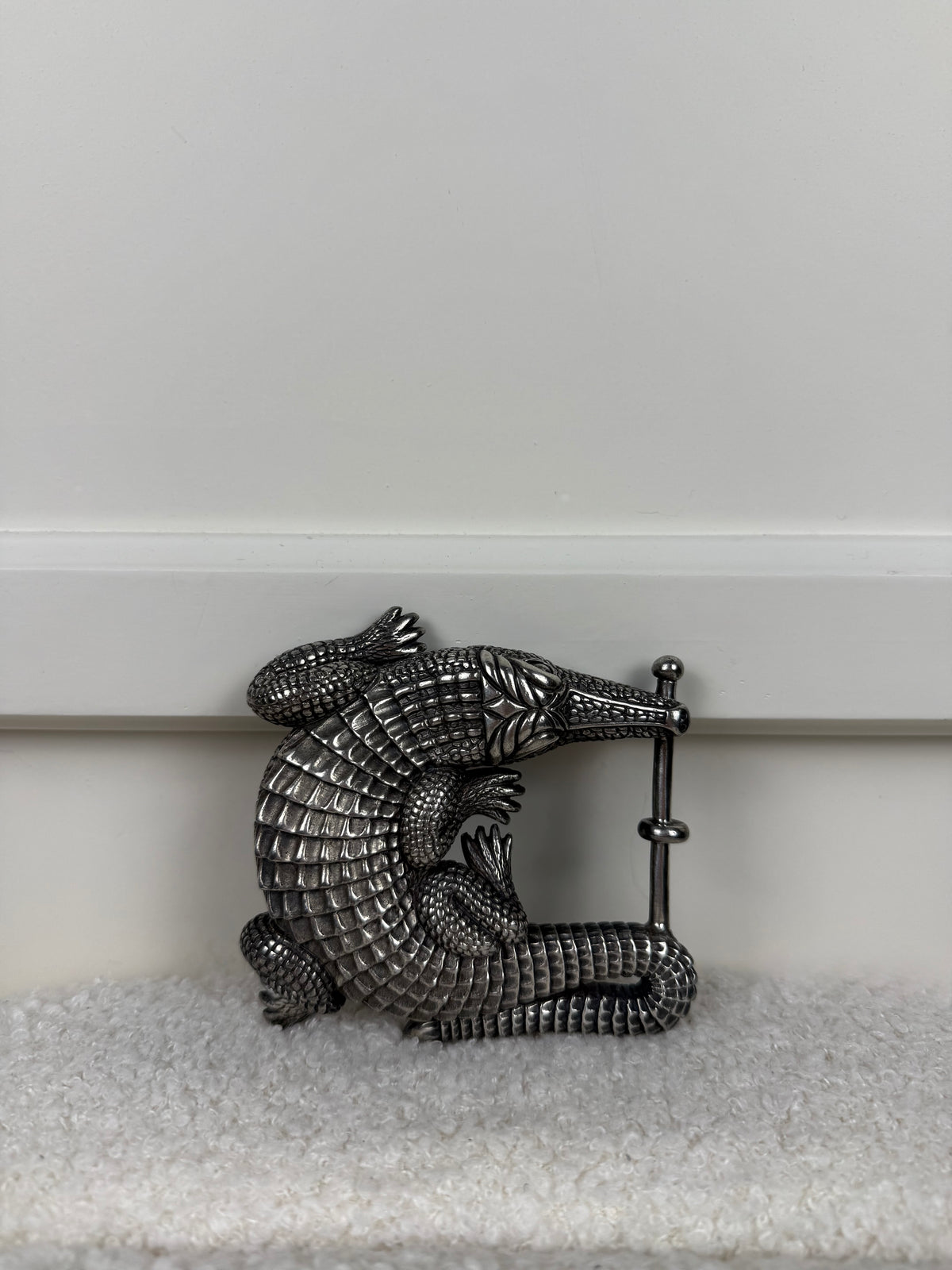 Barry Kieselstein-Cord Vintage Krokodil Gürtelschnalle – 925 Silber – ca. 1988