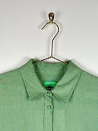 United Colors of Benetton Linen Shirt Green Sz. M
