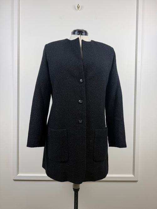 Chanel 21C Tweed Mantel – Schwarz – Gr. 42 DE (44 FR)