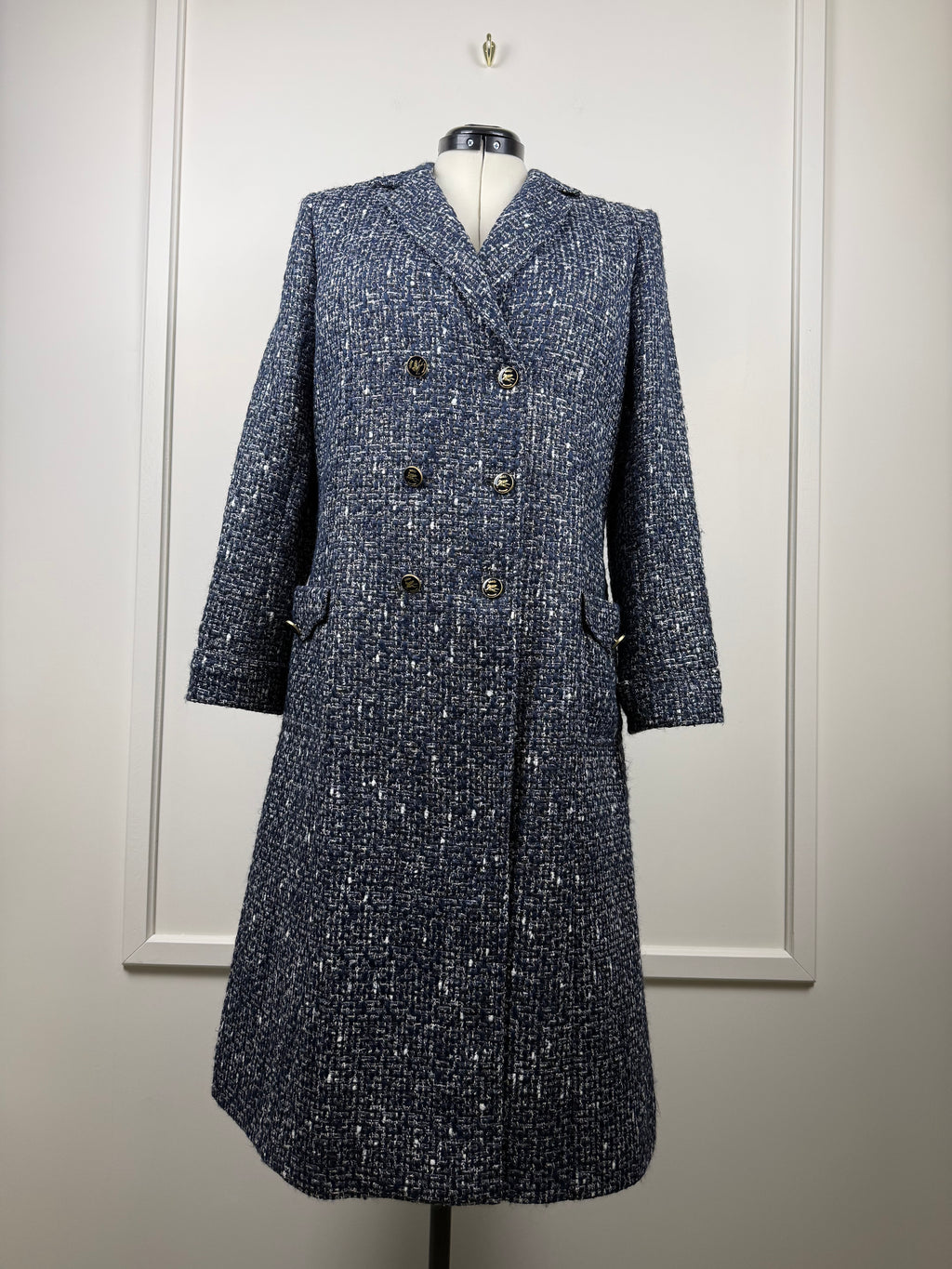 Etro Tweed Coat – Blue – Size 40 DE (44 IT)