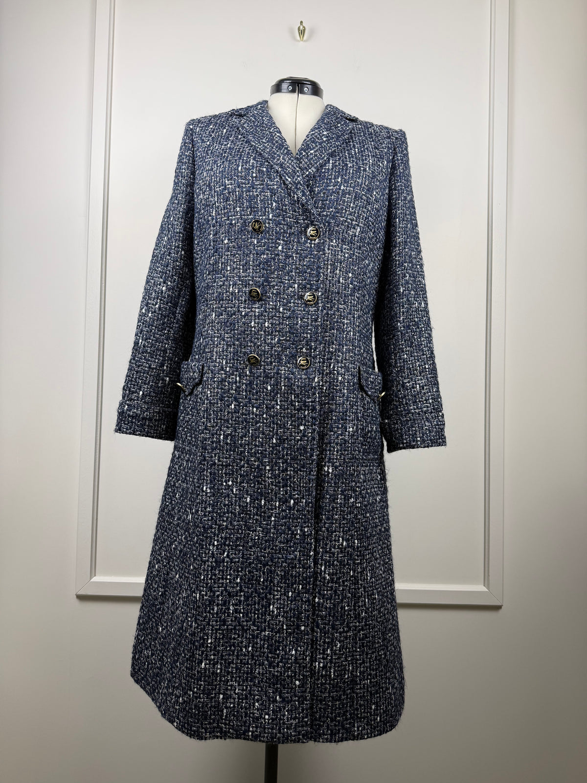 Etro Tweed Coat – Blue – Size 40 DE (44 IT)