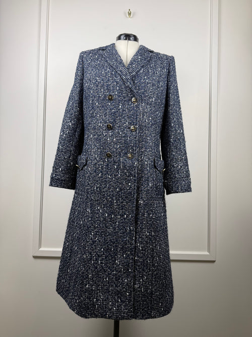 Etro Tweed Mantel – Blau – Gr. 40 DE (44 IT)