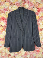 Brunello Cucinelli Striped Wool Blazer Grey White Sz. 40 DE (44 IT)