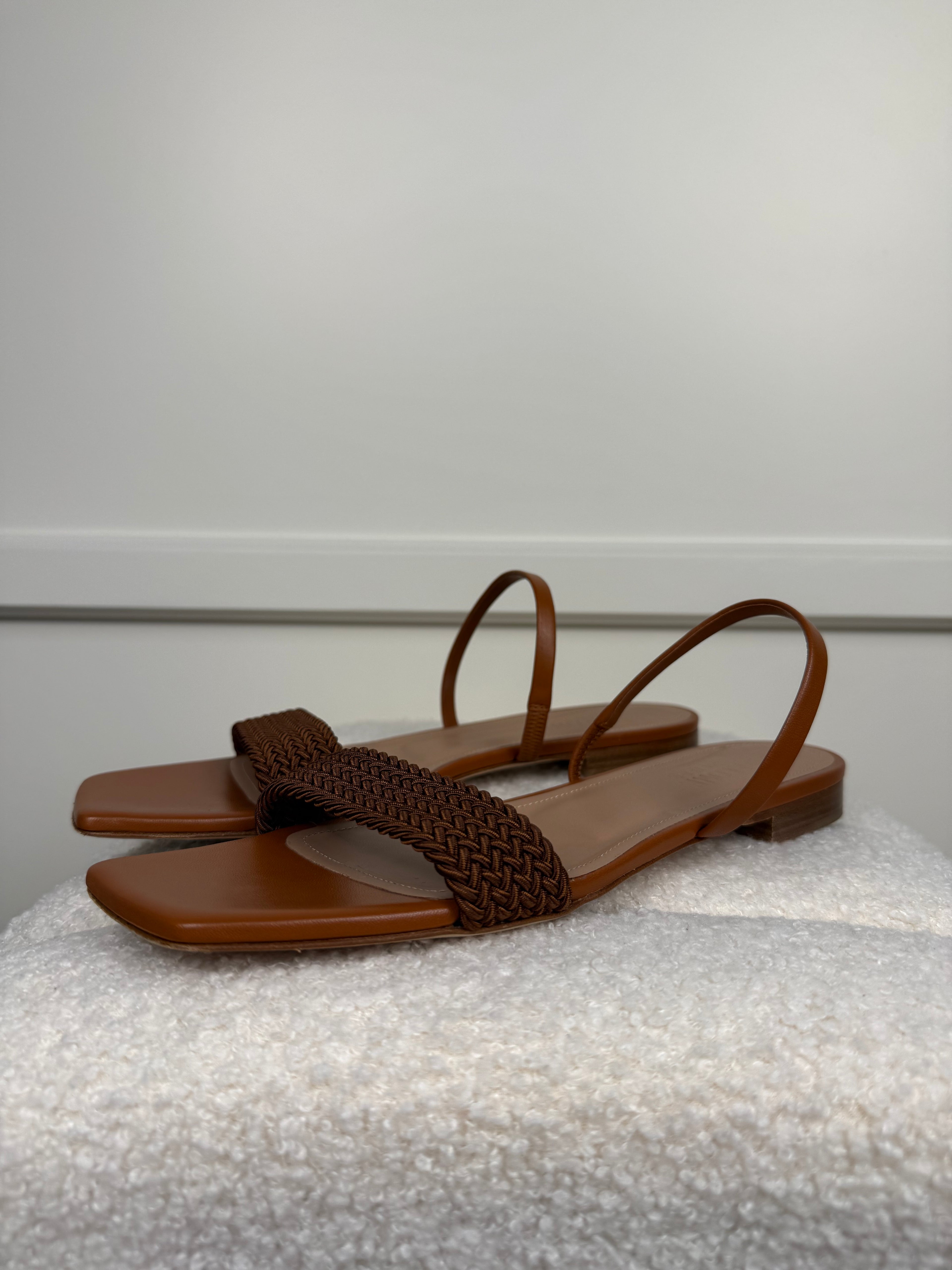 Malone Souliers Sandals Cognac Sz. 38.5 EU