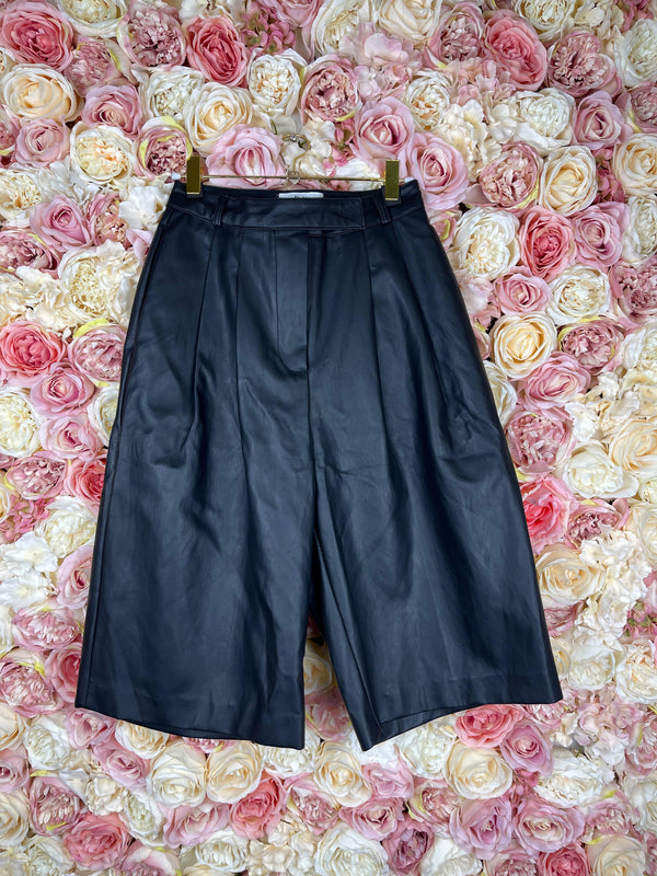Frankie Shop Faux Leather Shorts Black Sz. S