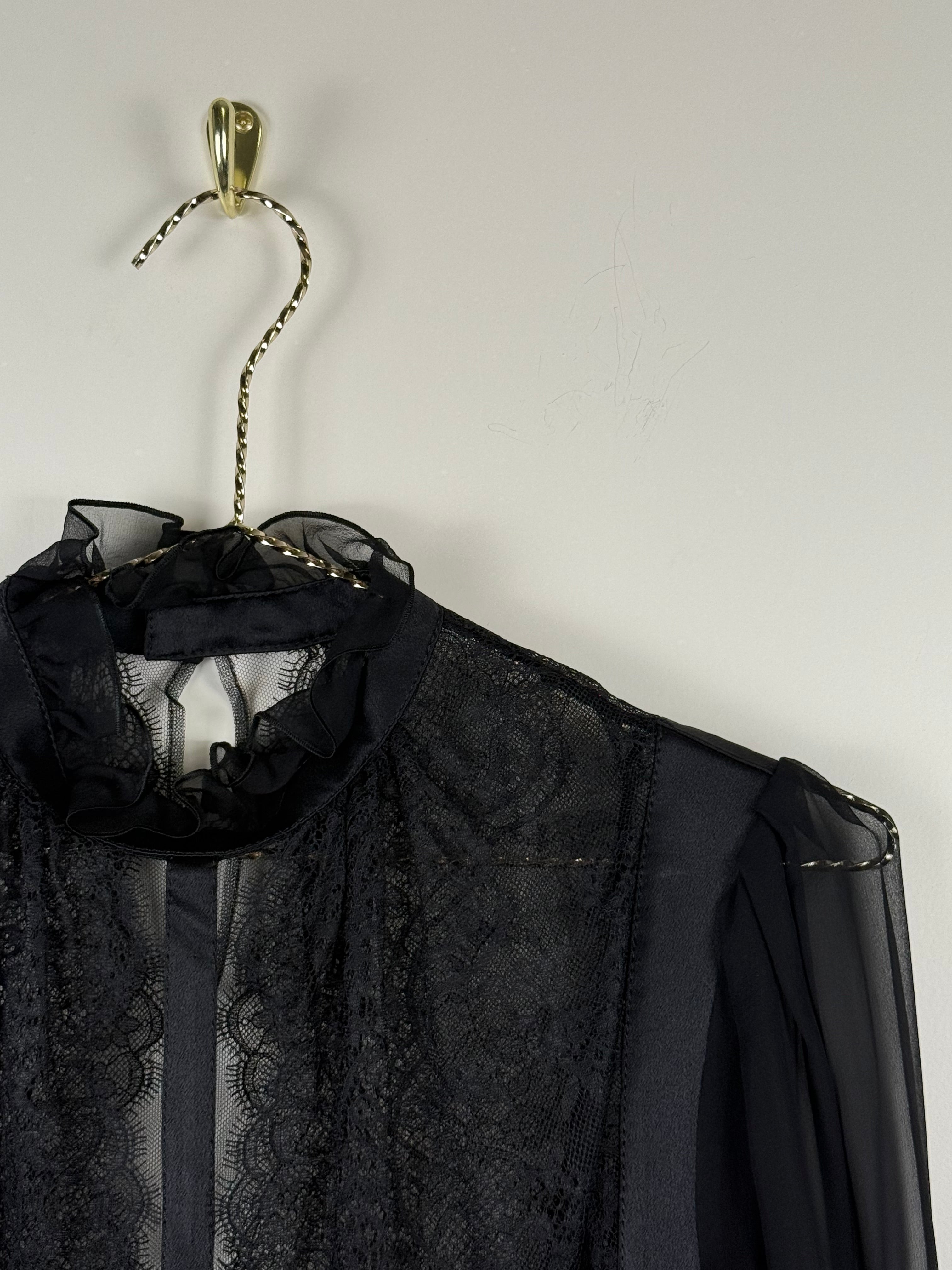 Alberta Ferretti Kleid mit Spitze – Schwarz – Gr. 36 DE (40 IT)