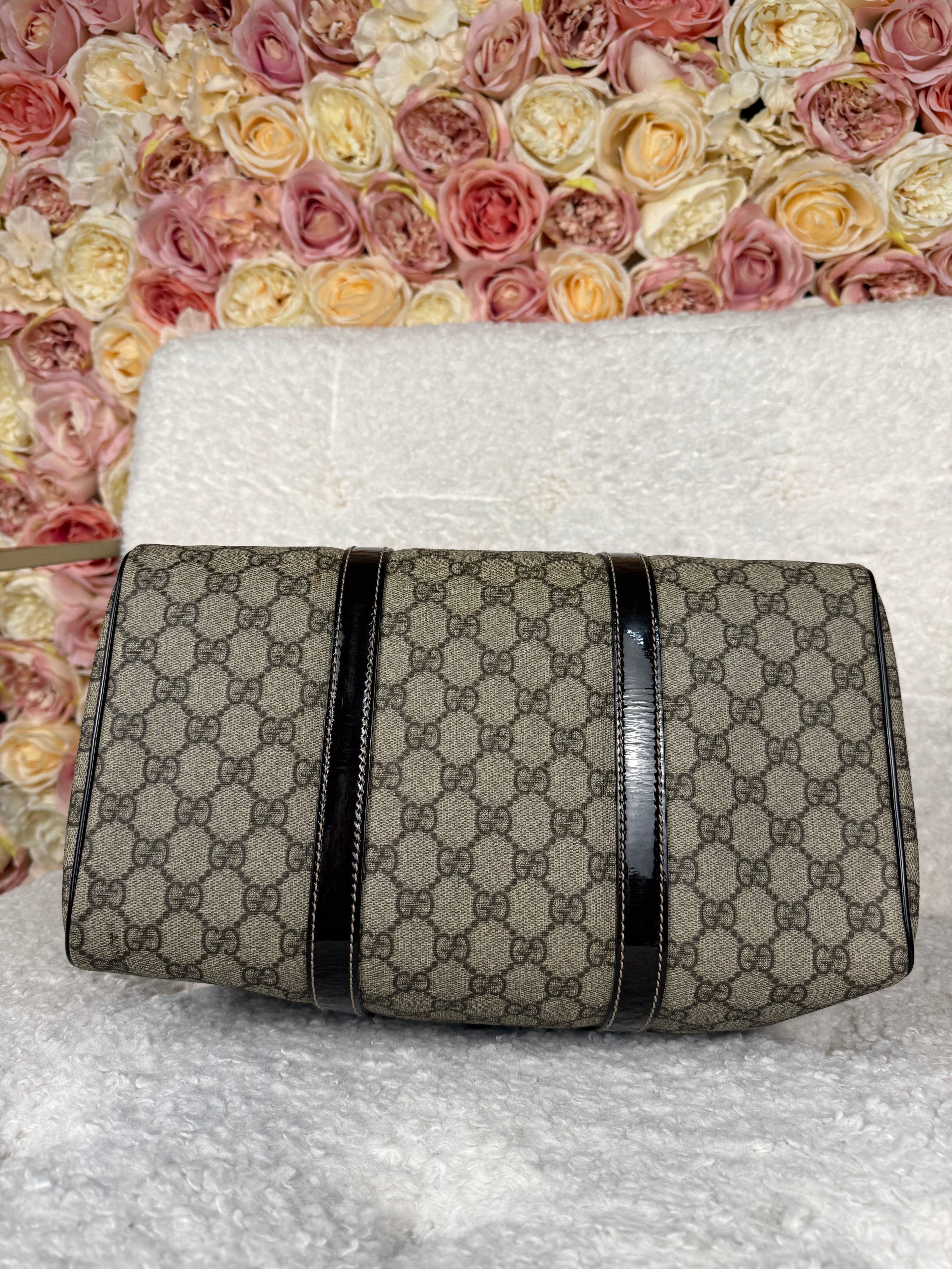 Gucci Boston Joy Monogram Bag Beige Brown