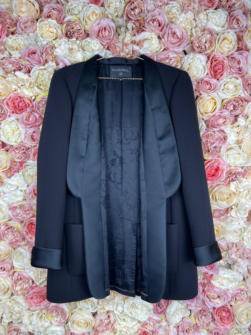 Chanel Tuxedo Blazer 2018 Black Sz. 42 DE