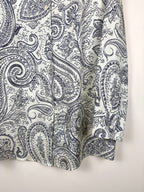 Etro Paisley Silk Blouse White Blue Sz. 40 DE (44 IT)