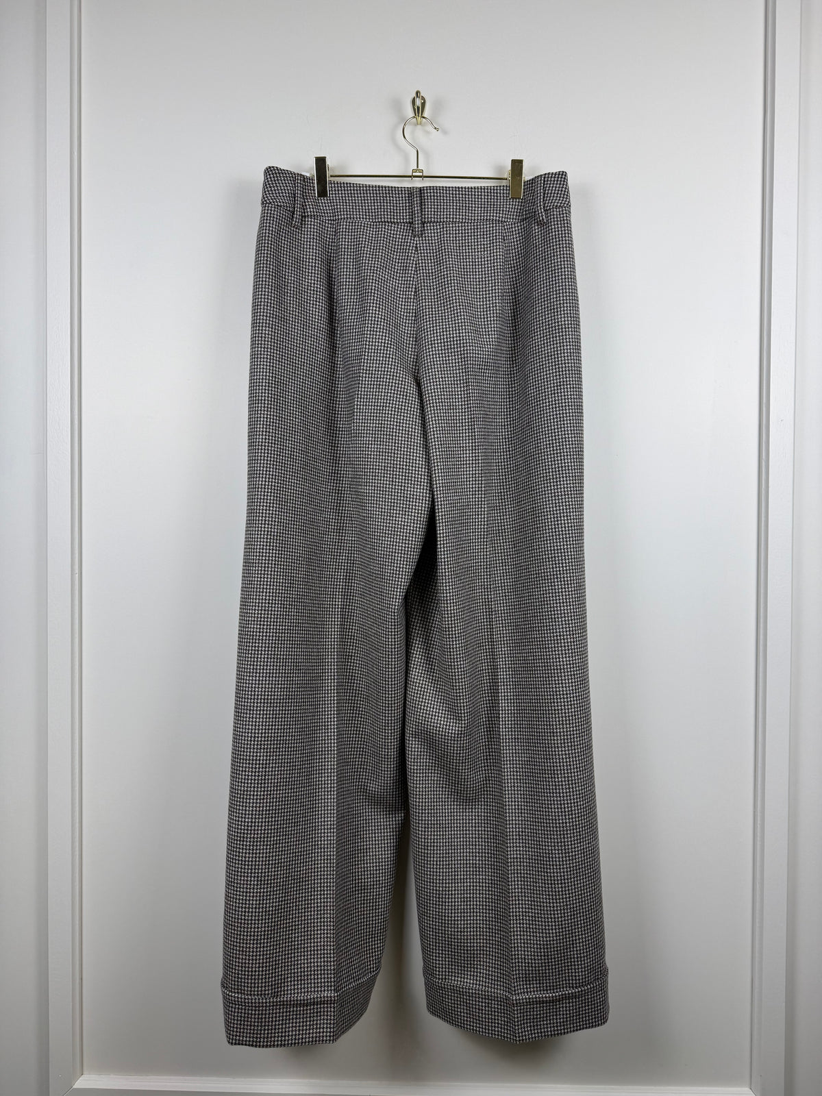 'S Max Mara Hahnentritt-Hose – Braun/Mehrfarbig – Gr. 40 DE