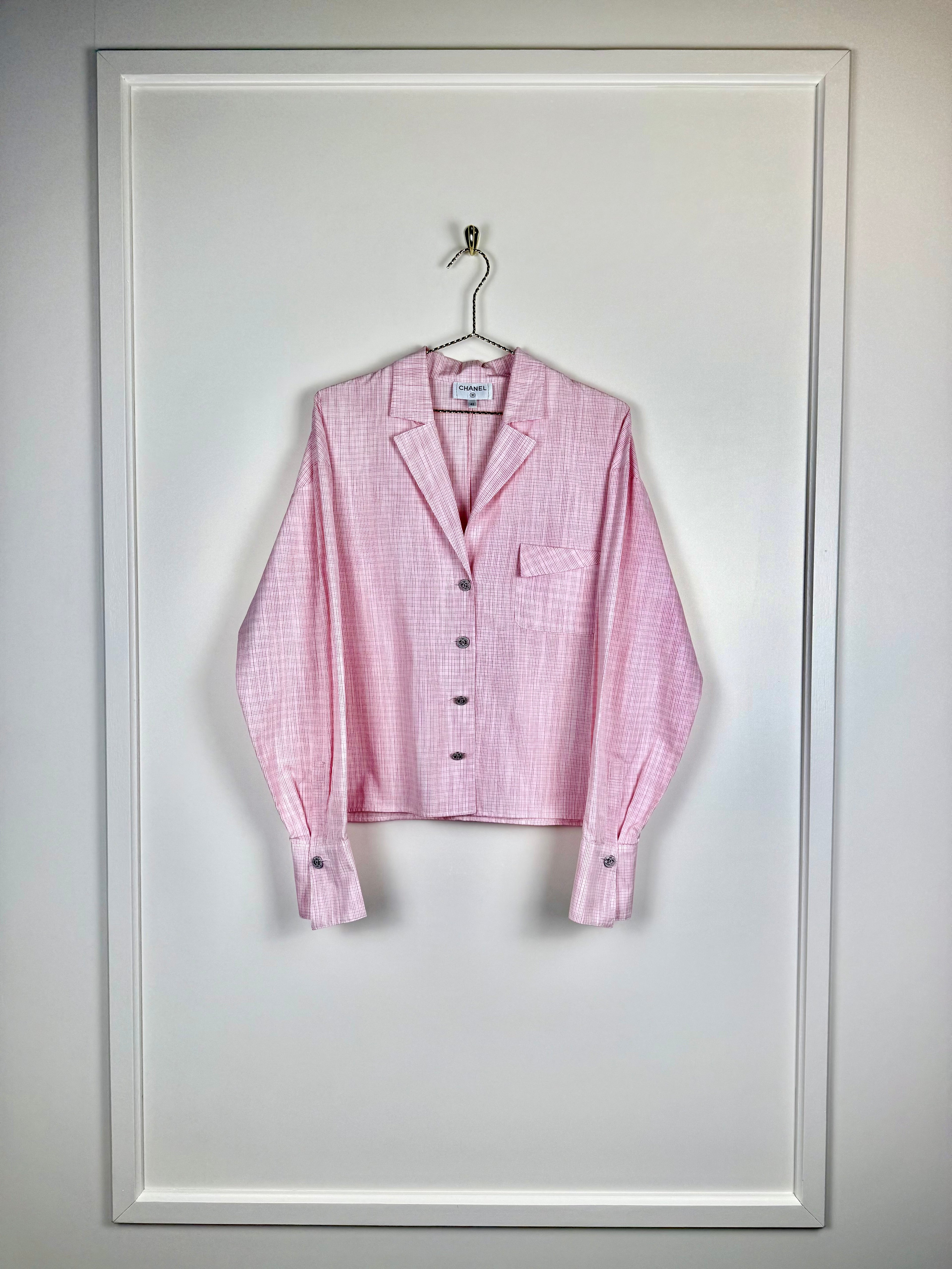 Chanel 20P Cotton Shirt Light Pink Sz. 40 DE (42 FR)