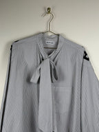 Balenciaga Oversized Striped Cotton Shirt White Blue Sz. 34 DE (36 FR)