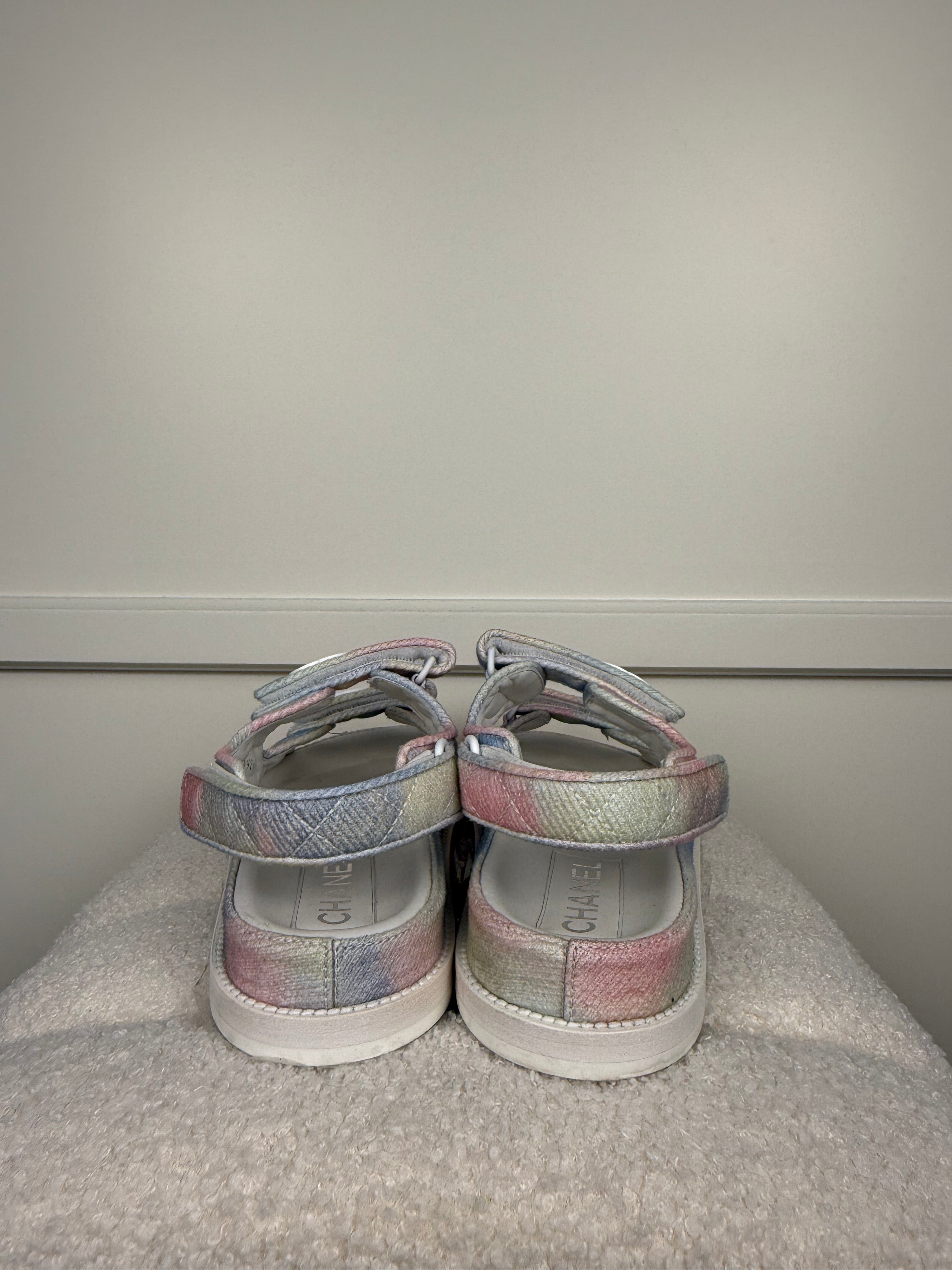 Chanel Dad Sandals Rainbow Sz. 39C