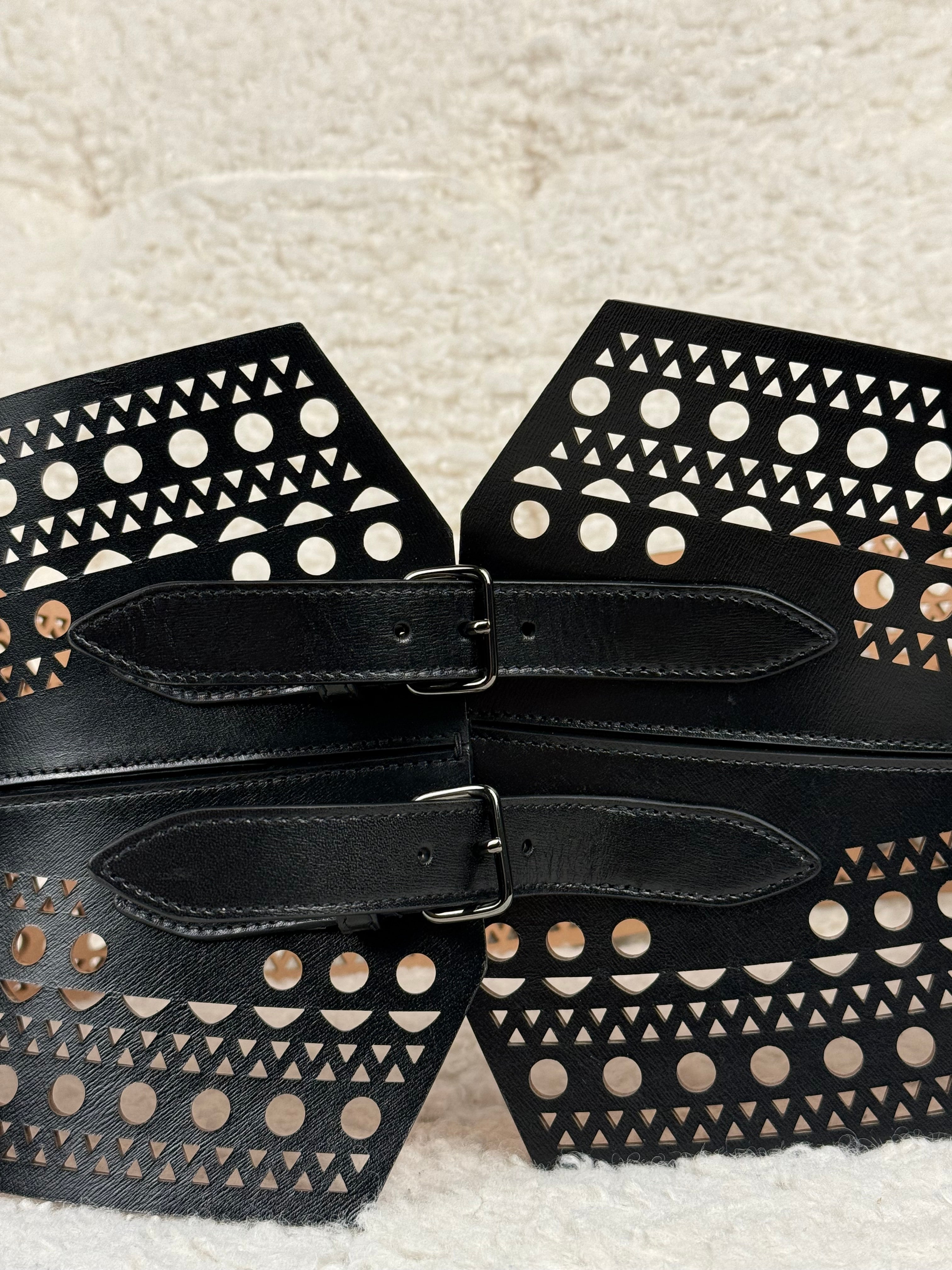 Alaïa Corset Leather Belt Black Sz. 85