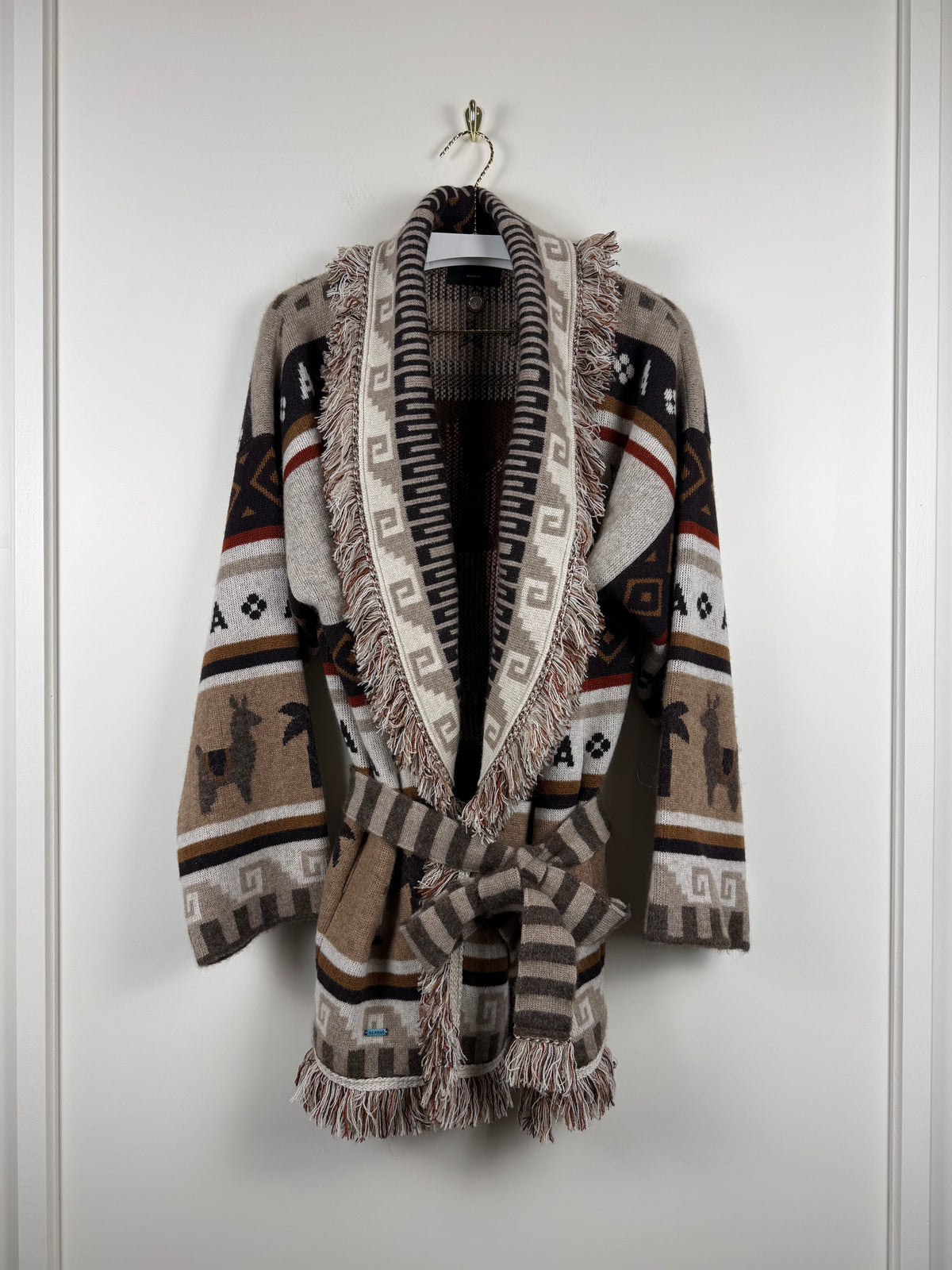 Alanui Cardigan im Ethno-Look – Braun/Multicolor – Gr. L