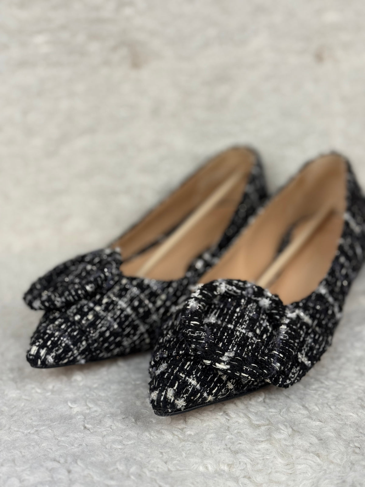 Gianvito Rossi Tweed Ballet Flats Black Multi Sz. 38.5 EU