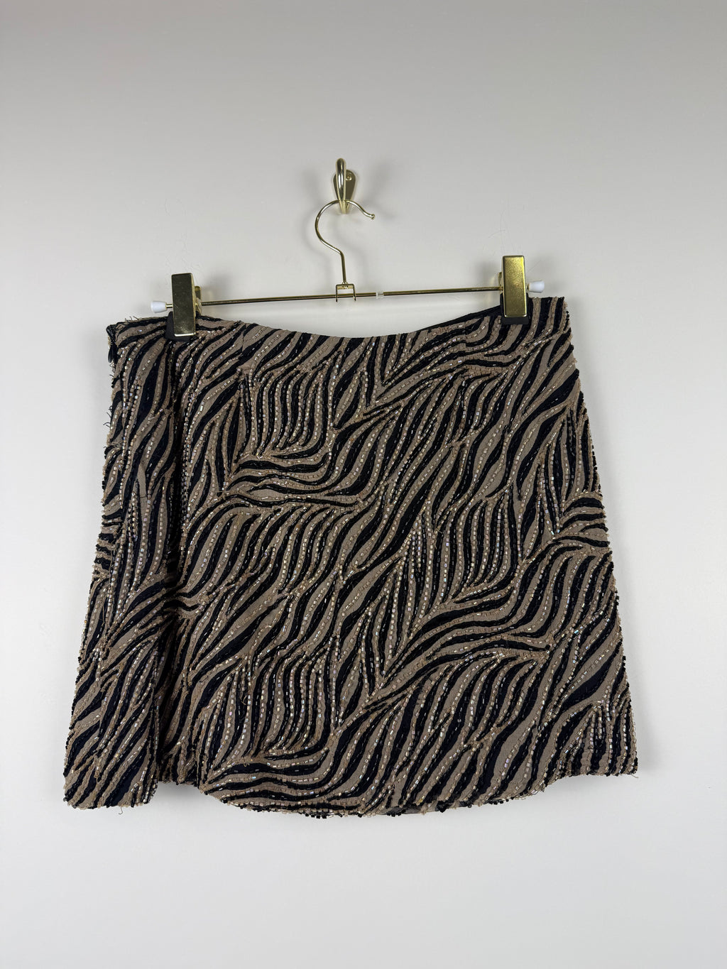 Rosmarie Amacher Jupe mit Perlenstickerei – Schwarz/Braun – ca. Gr. 34 DE