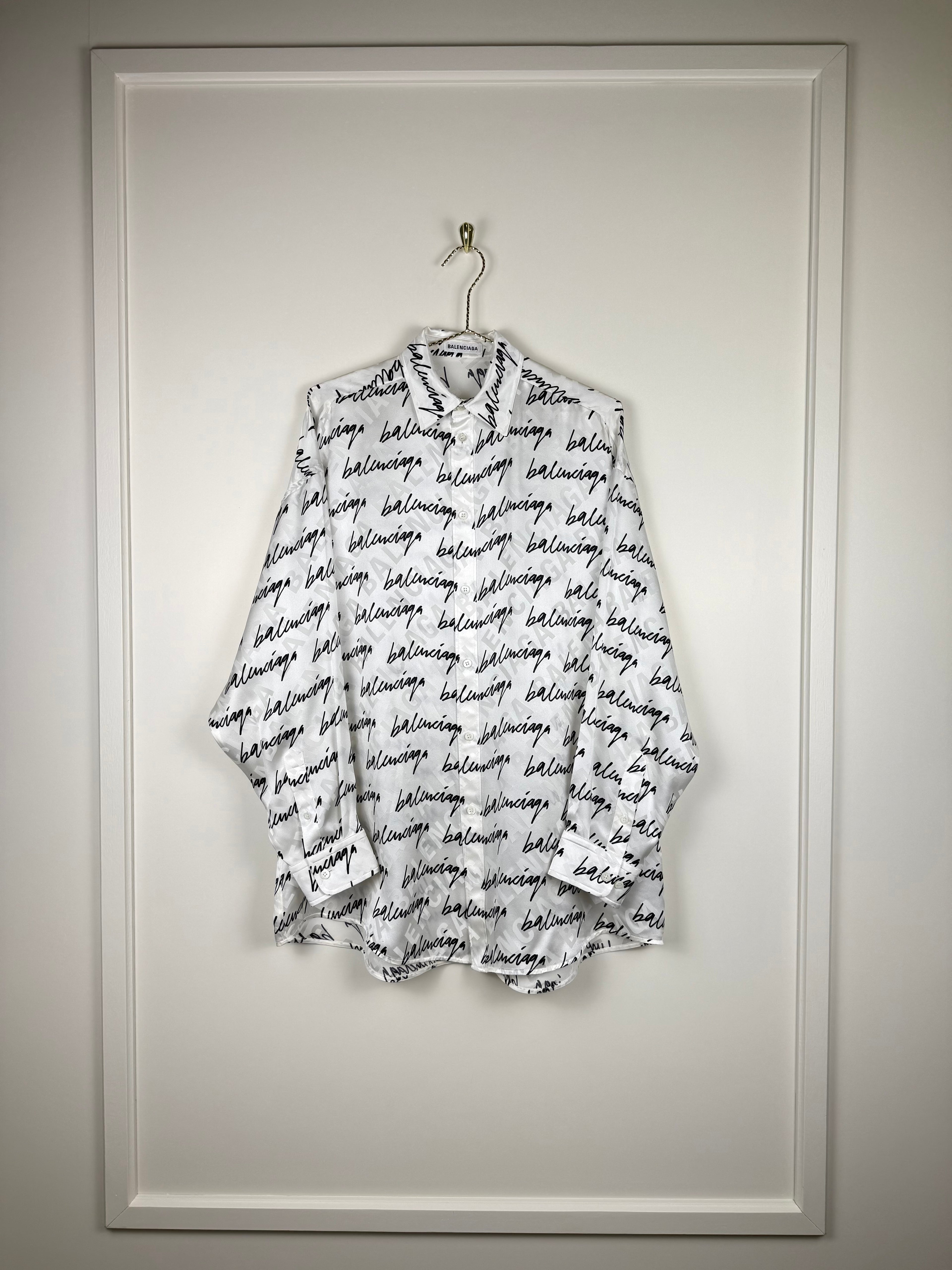 Balenciaga Oversized Blouse White Black Sz. 34 DE (36 FR)