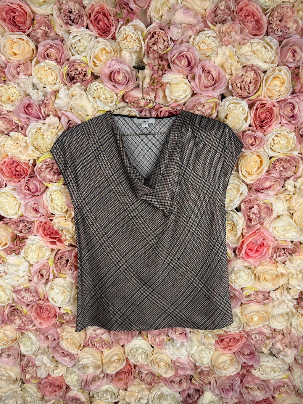 Vince Silk Top Brown Multi Sz. XS