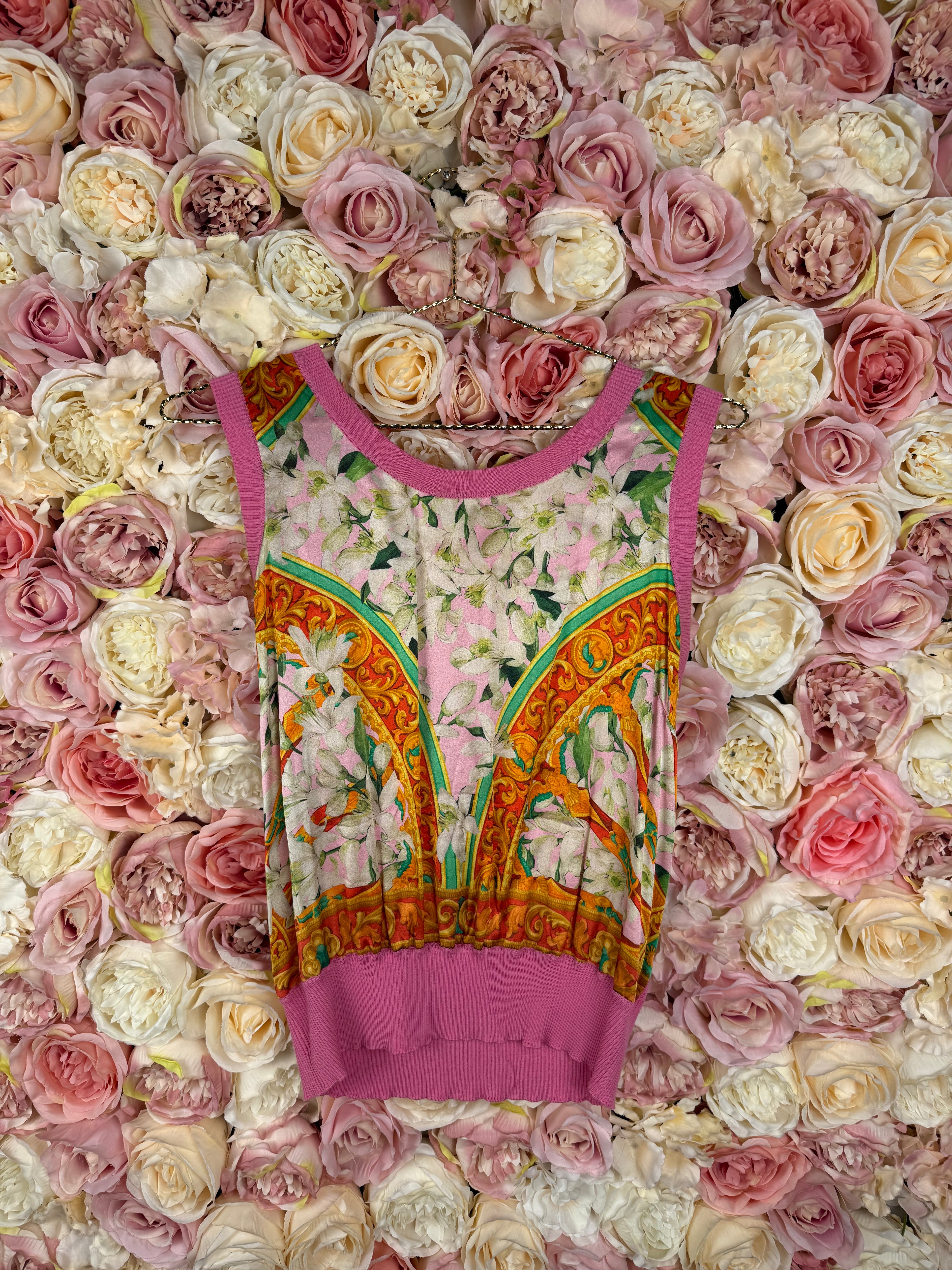 Dolce & Gabbana Top Pink Multi Sz. 36 DE (40 IT)