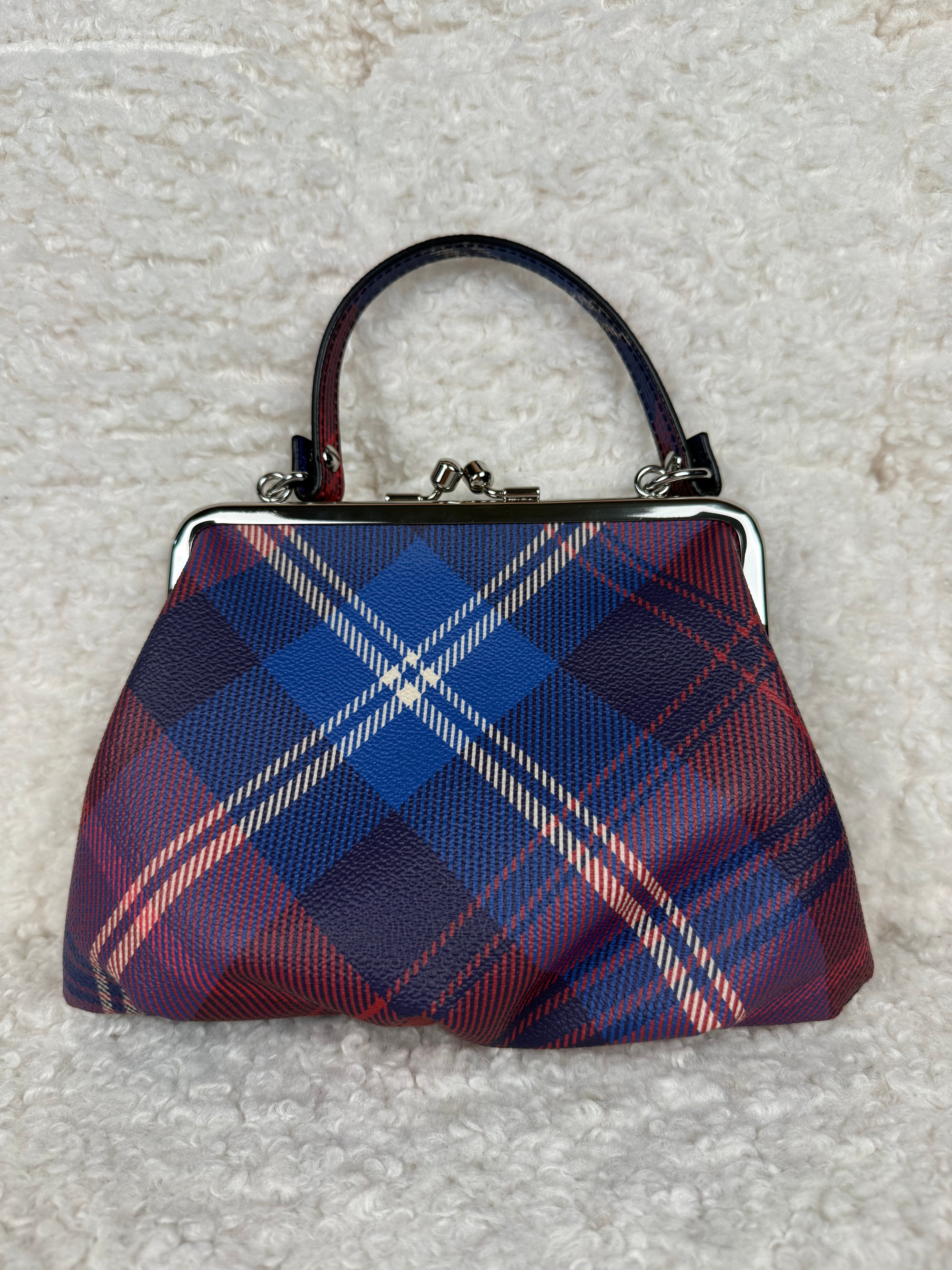 Vivien Westwood Checked Mini Bag Blue Red Multi
