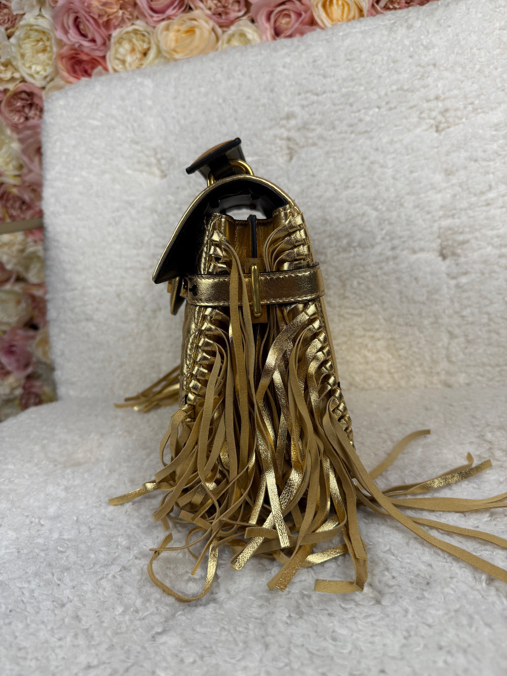 Balmain B-Buss Fringe Bag Gold