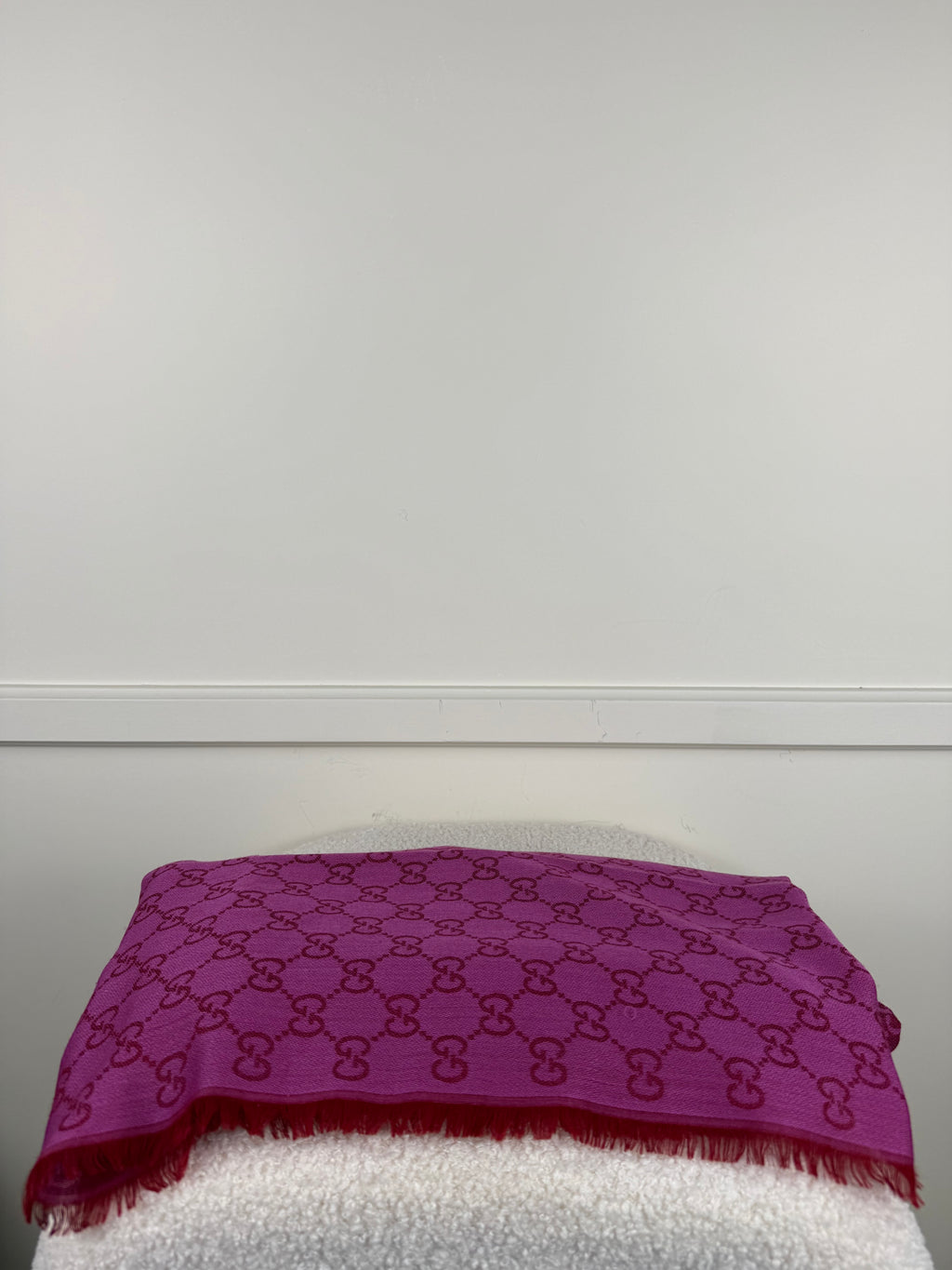 Gucci GG Schal – Pink – Wolle/Seide