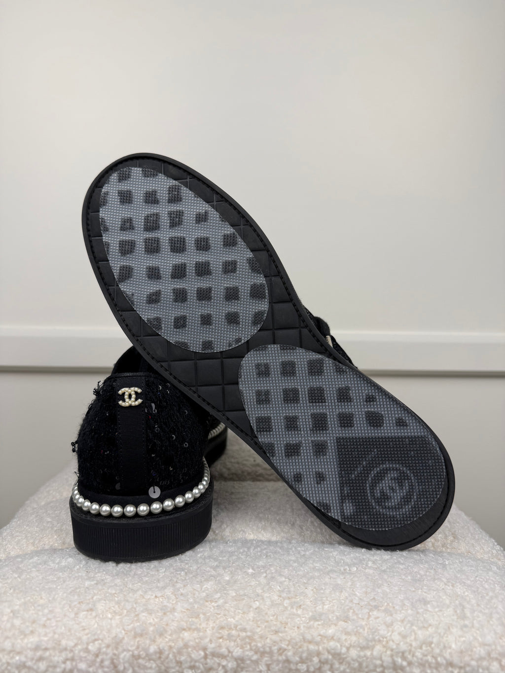 Chanel Sequins Shoes Black Sz. 39 EU