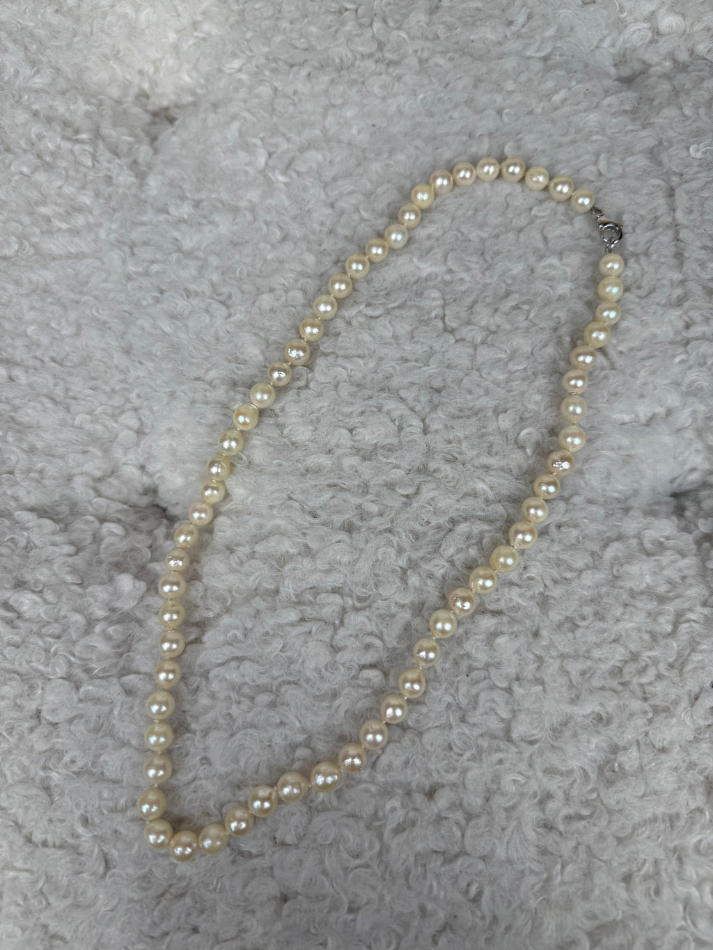 No Name Necklace Freshwater Pearls White