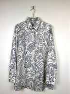 Etro Paisley Silk Blouse White Blue Sz. 40 DE (44 IT)