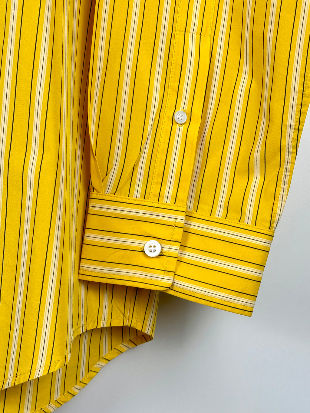 Balenciaga Striped Oversized Cotton Shirt Yellow Sz. 34 DE (36 FR)