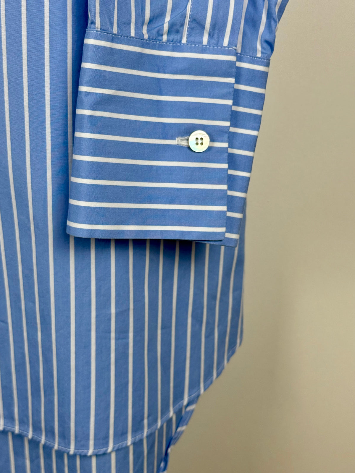 Valentino Oversized Striped Cotton Shirt Light Blue White Sz. 38 DE (42 IT)