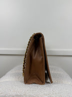 Chanel Vintage Schultertasche – Camel/Gold – 1989–1991