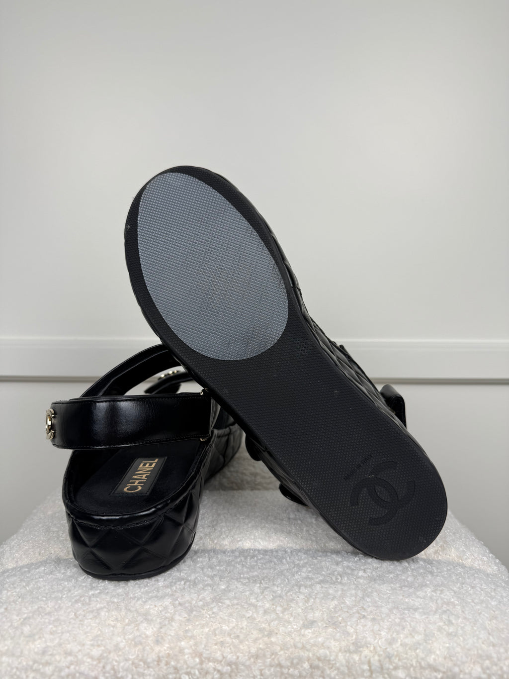 Chanel 2021 Leather Sandals Black Sz. 40 EU