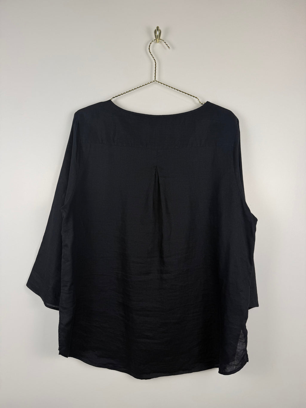 Van Laack Linen Blouse Black Sz. 42 DE