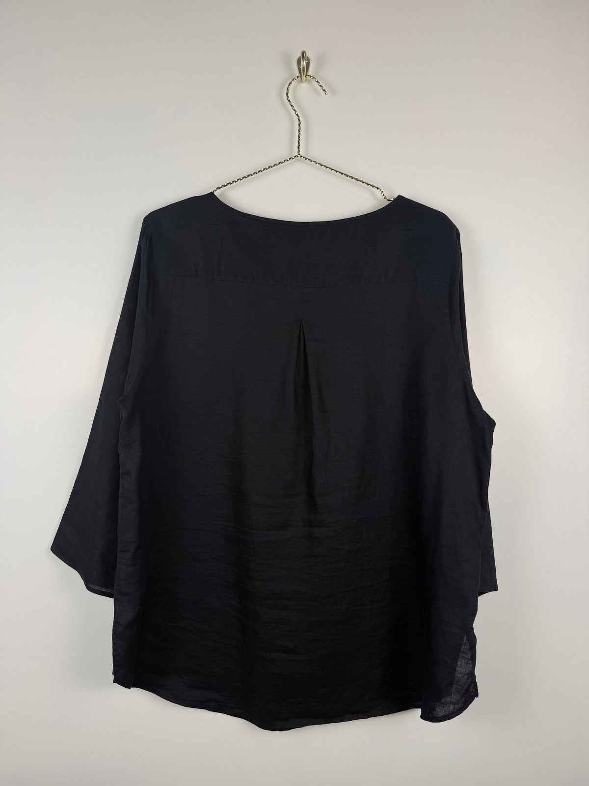 Van Laack Linen Blouse Black Sz. 42 DE