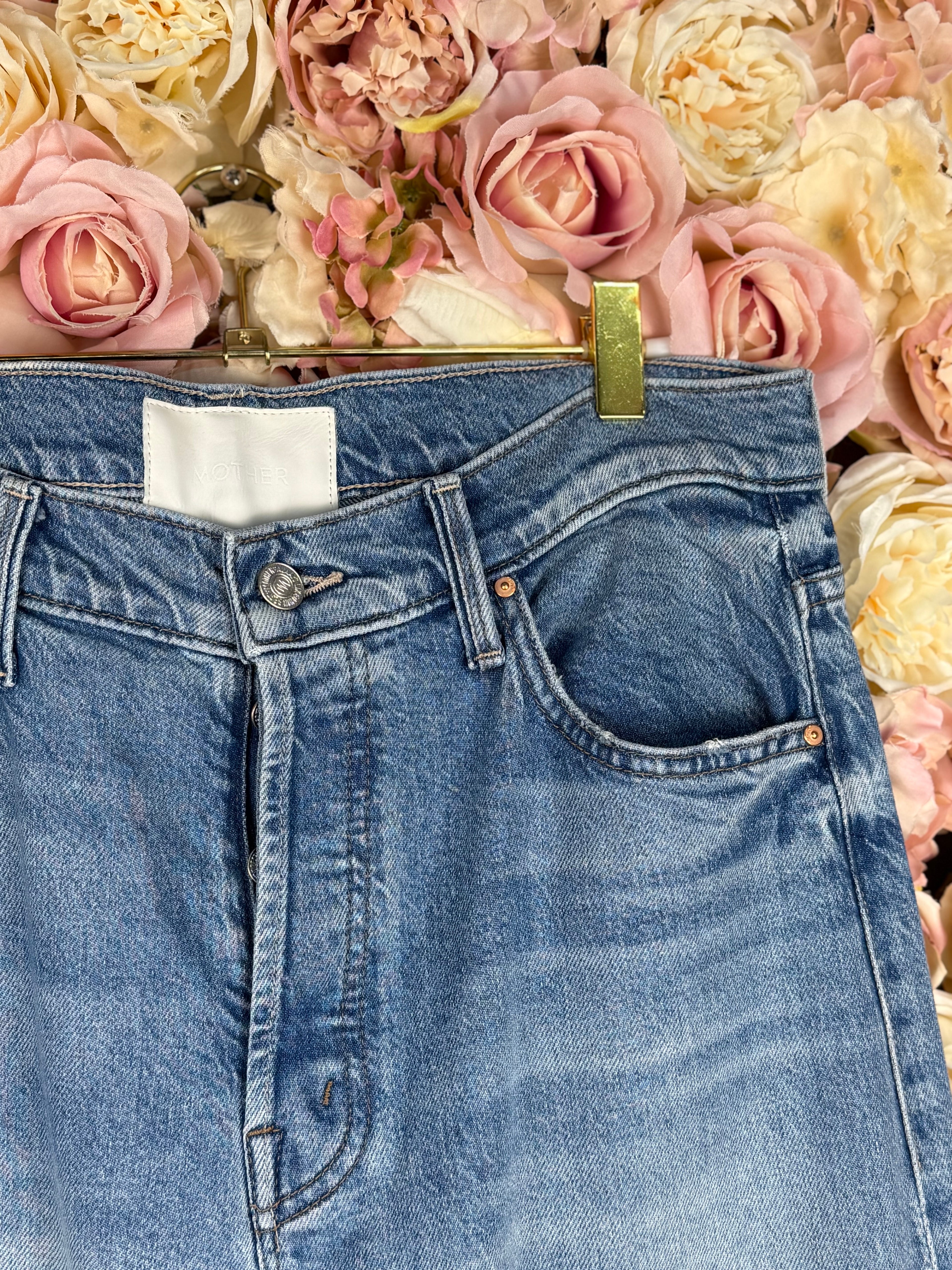 Mother Jeans "The Ditcher Royal Sneak" Light Blue Sz. 29