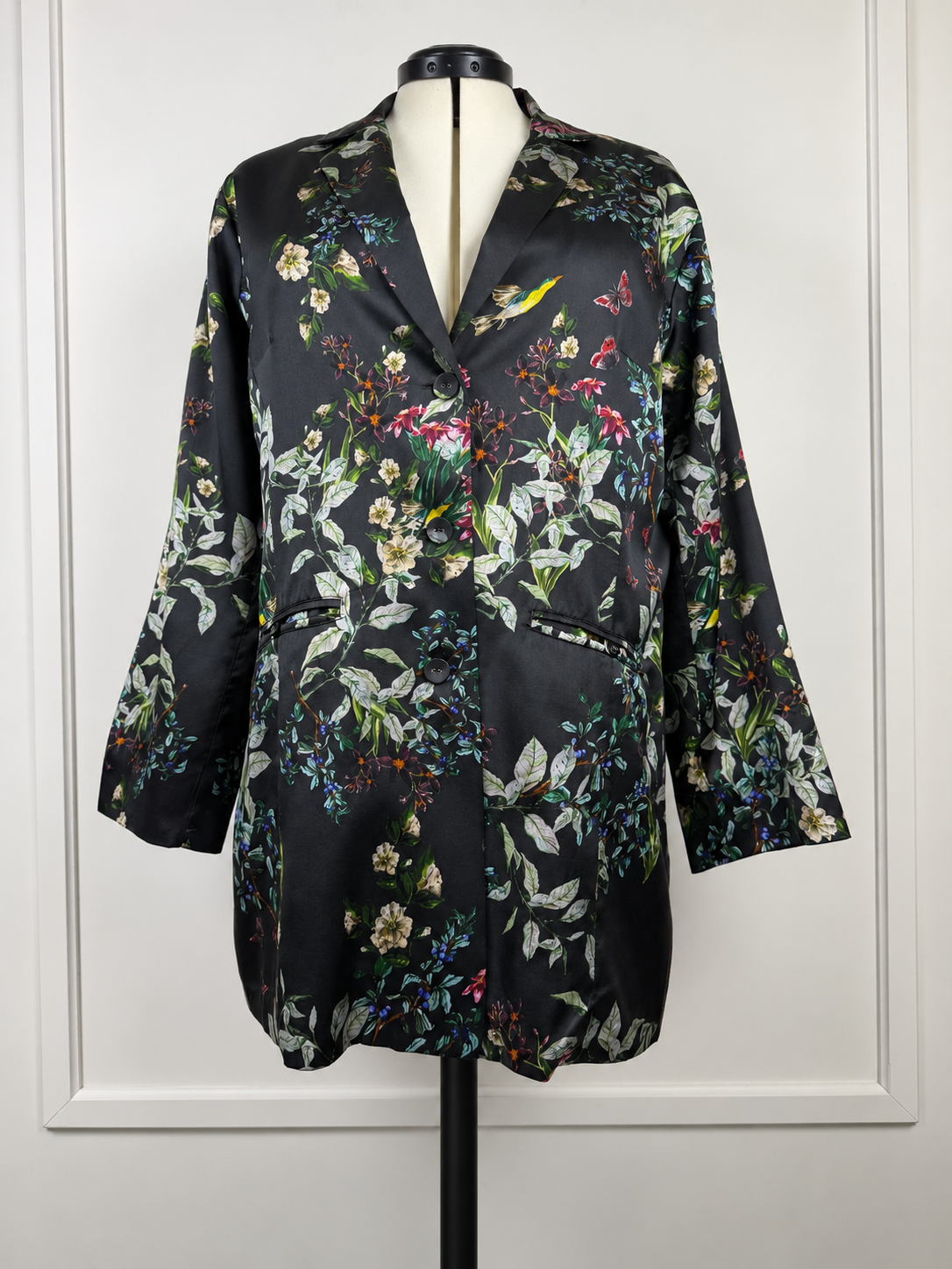 Johnny Was Blazer mit Blumenmuster – Petrol – Gr. L