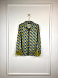BSB Collection Blouse Green Multi with Feathers Sz. L