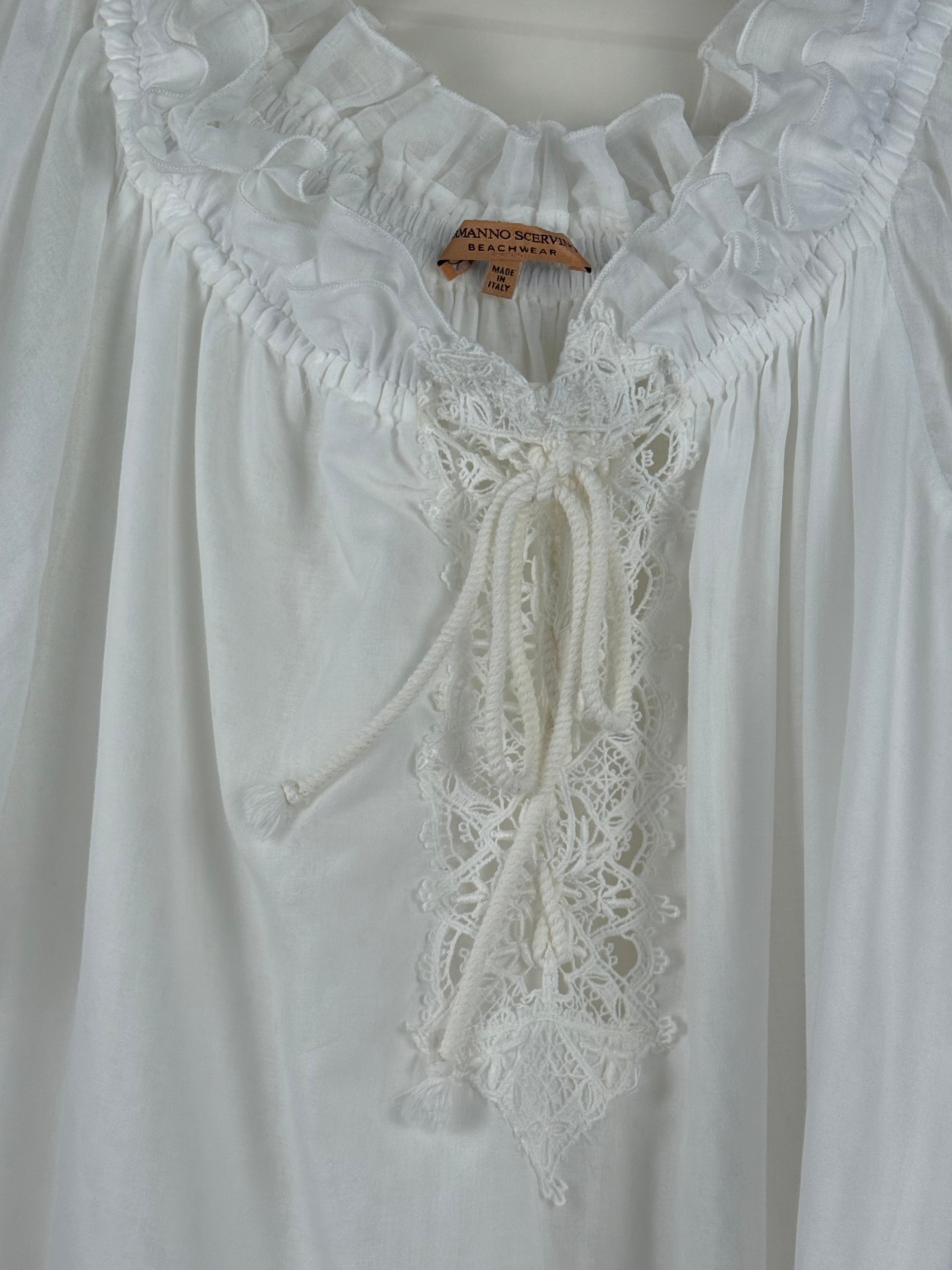 Ermanno Scervino Beachwear Kleid mit Spitze – Weiss – Gr. 38 DE (42 IT)