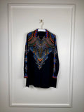 Etro Silk Shirt Black Multi Sz. 44 DE (48 IT)