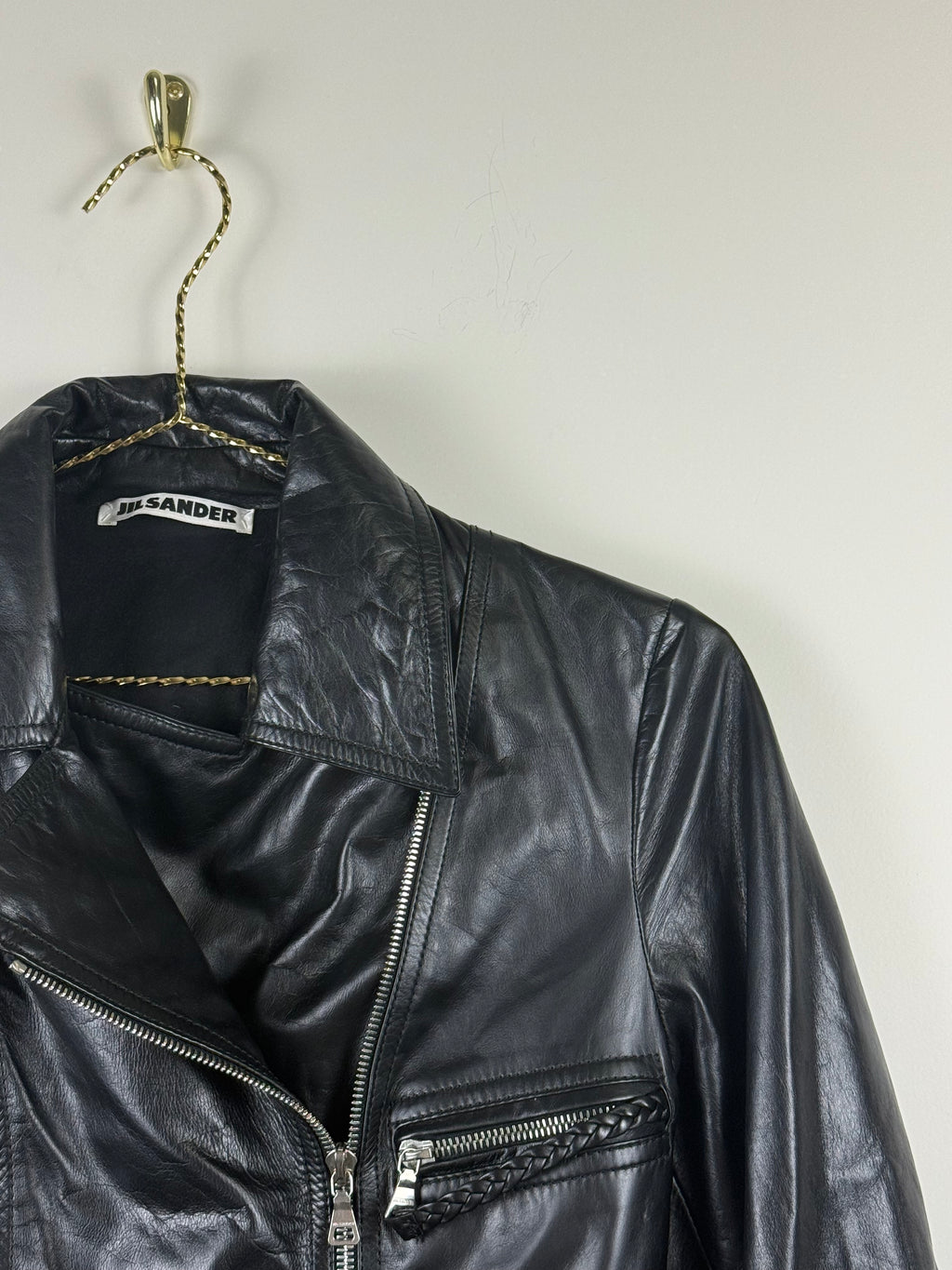 Jil Sander Lederjacke – Schwarz – Gr. 34 DE