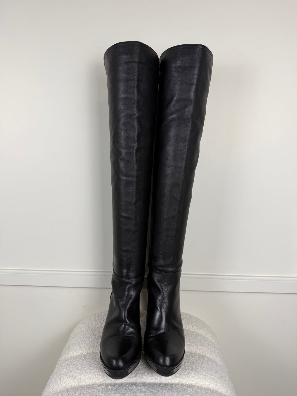 Stuart Weitzman Kniehohe Stiefel – Schwarz – Gr. 38 EU