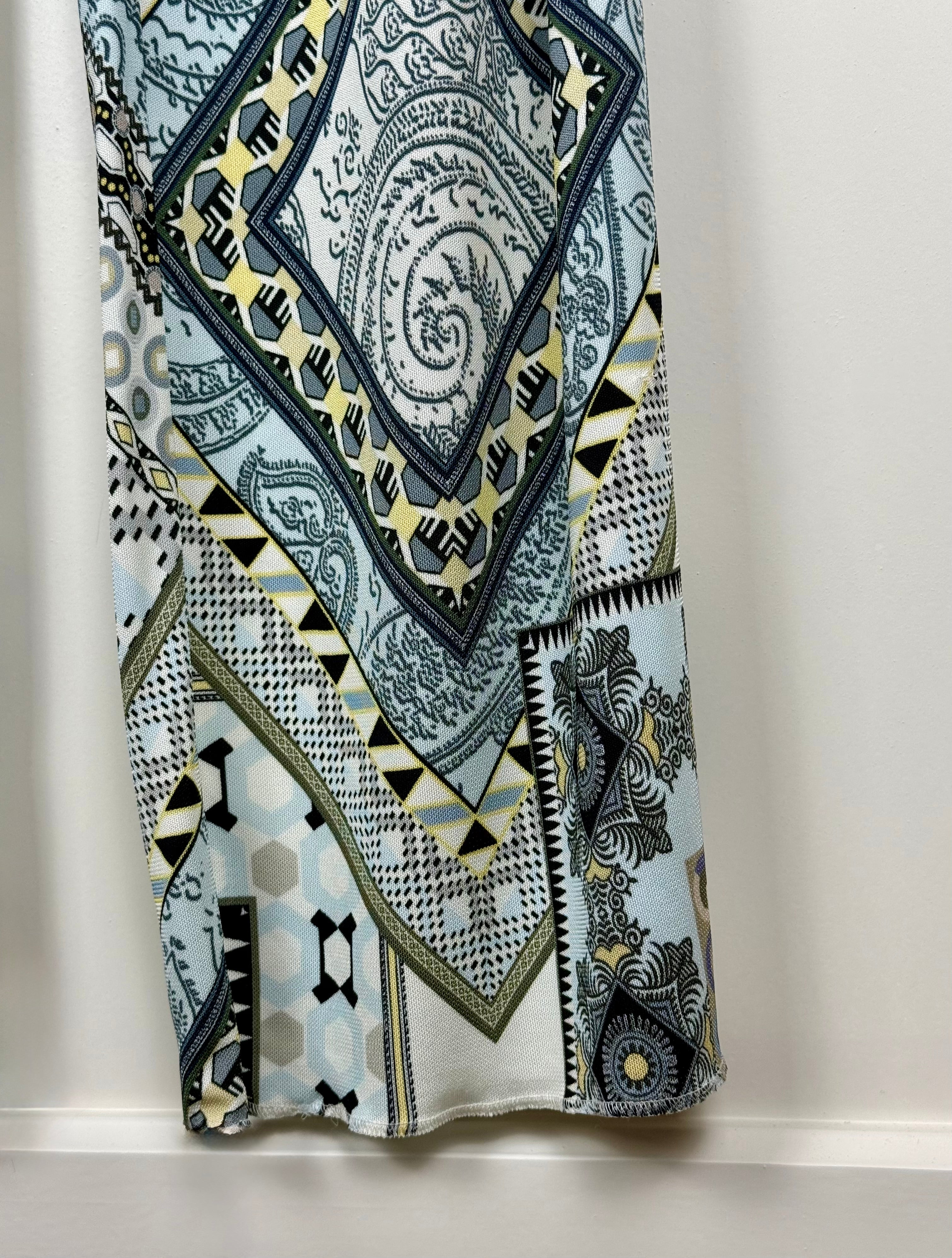 Etro Cotton Blouse White Blue Sz. 34 DE