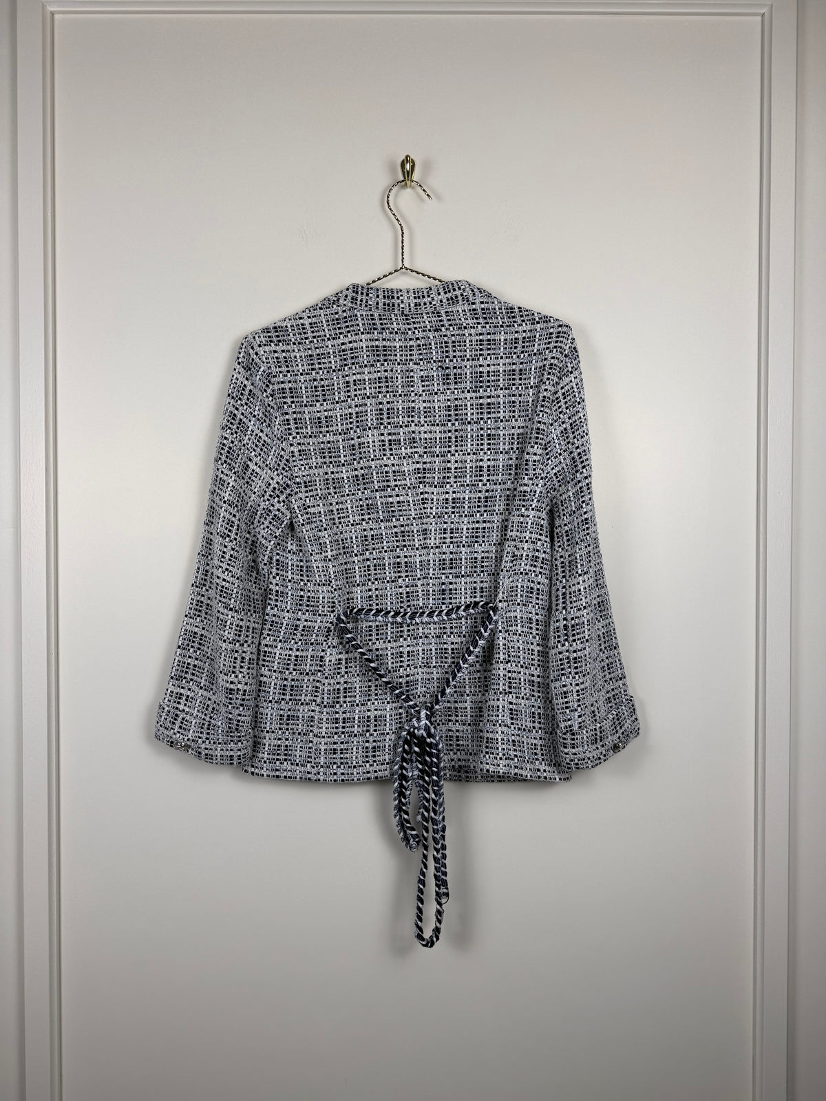Maje Tweed-Jäcklein – Blau/Weiss – Gr. 32 DE (34 FR)