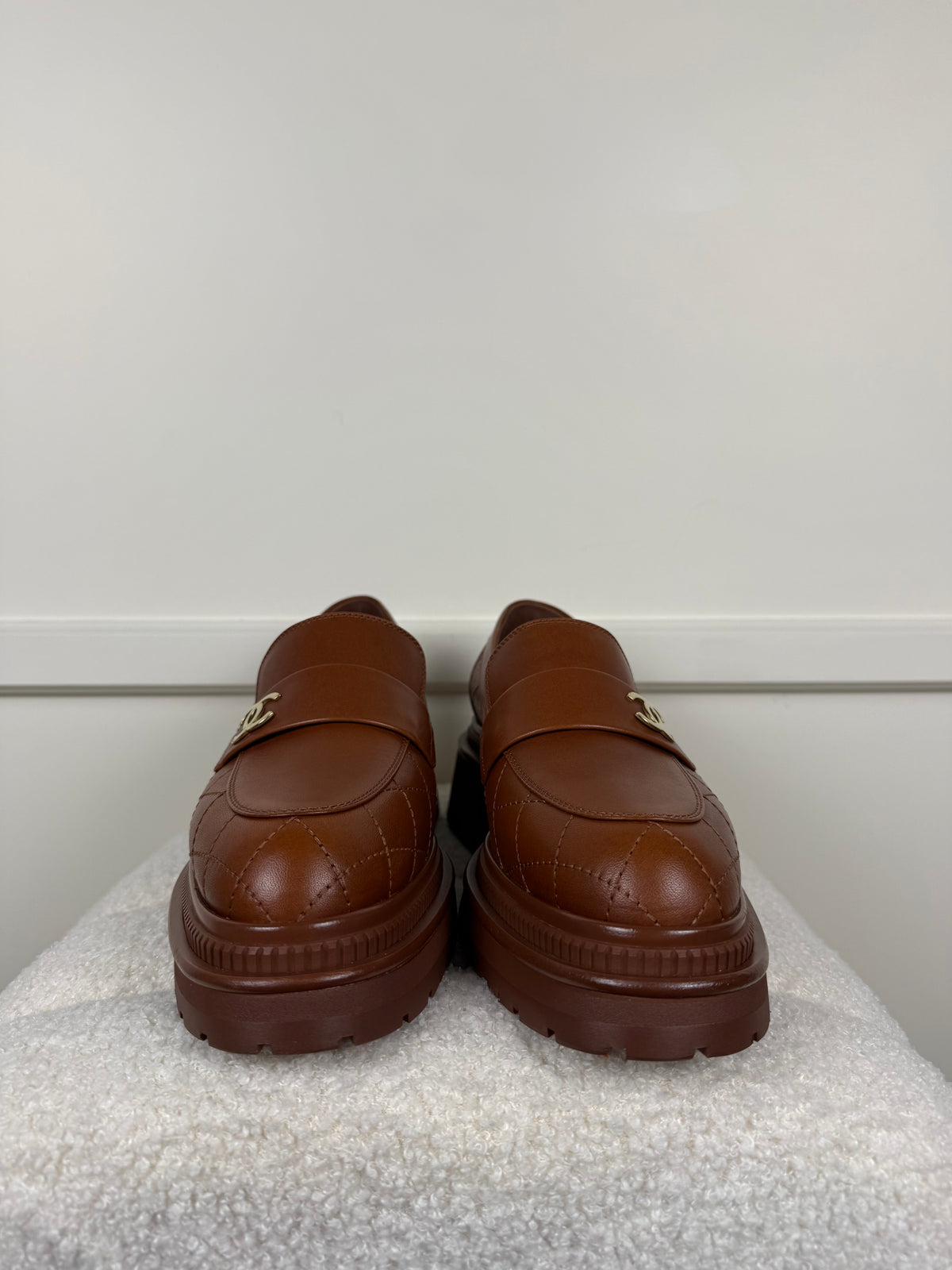 Chanel Loafers aus Leder – Cognac – Gr. 39 EU