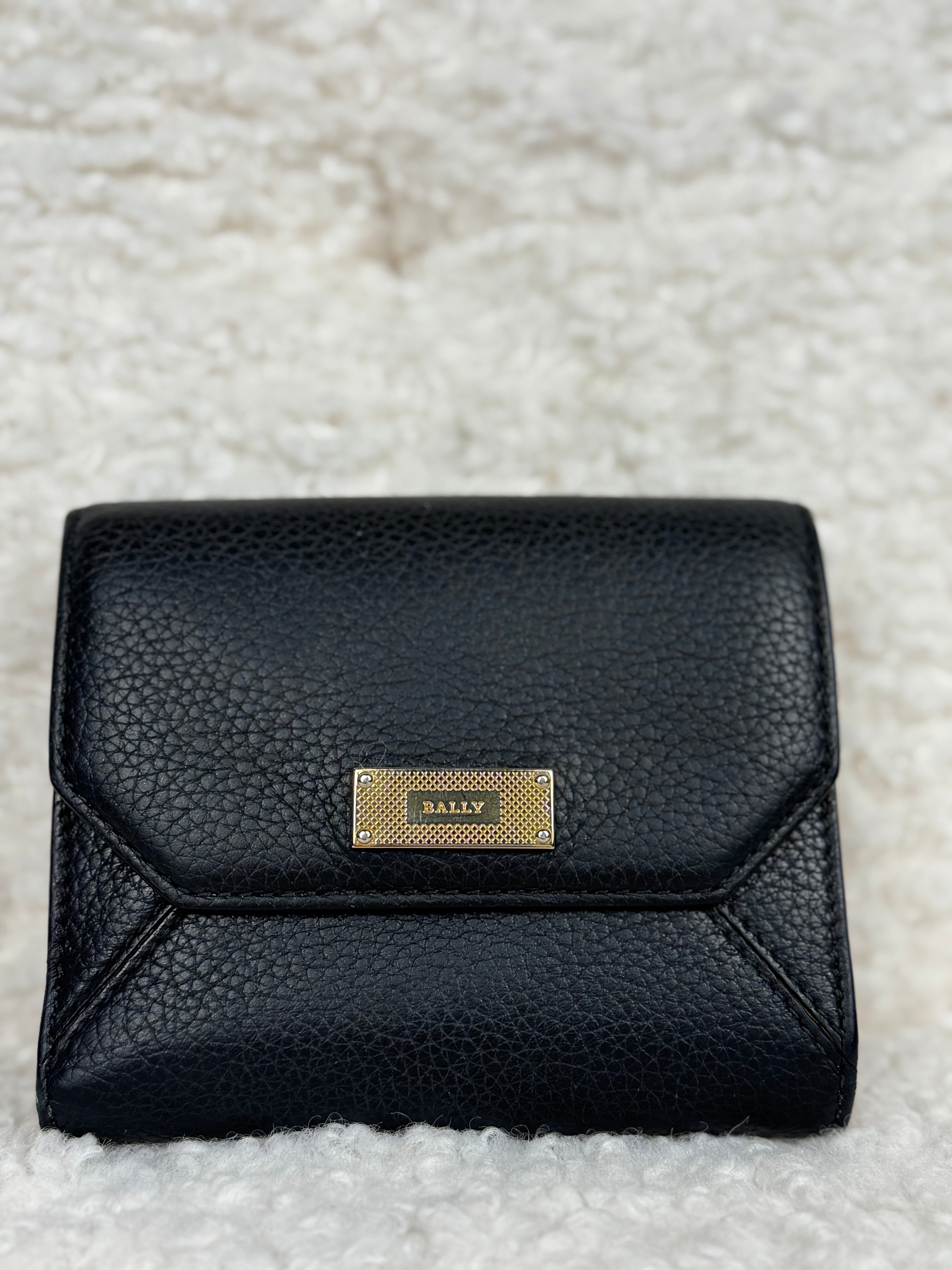 Bally Leather Wallet Black Nude
