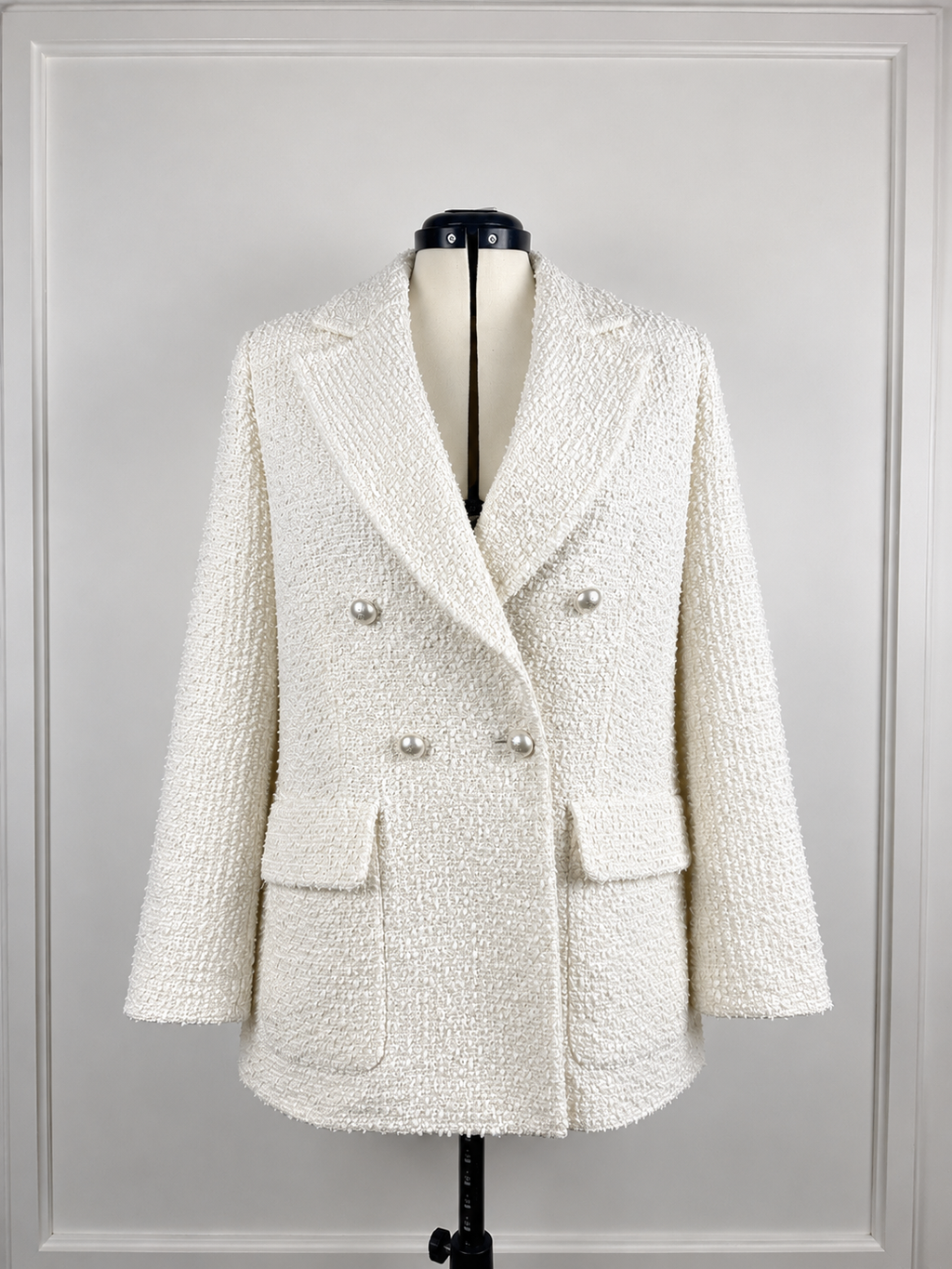 Chanel 19C La Pausa Tweed Blazer White Sz. 44 DE (46 FR)