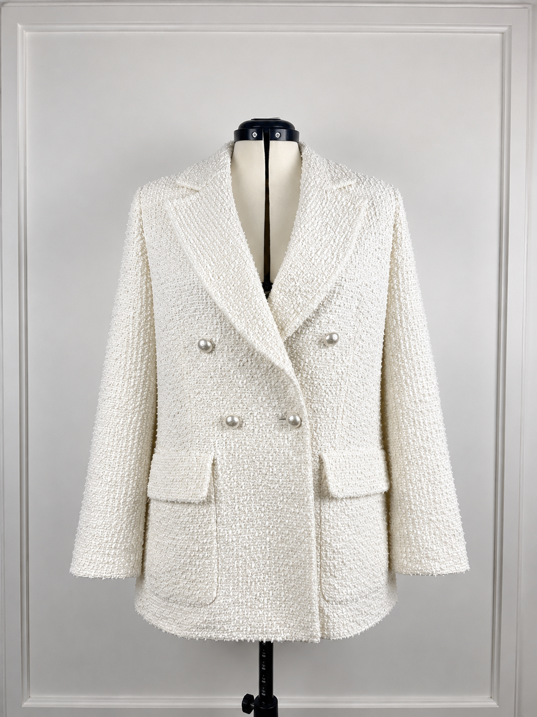 Chanel 19C La Pausa Tweed Blazer White Sz. 44 DE (46 FR)