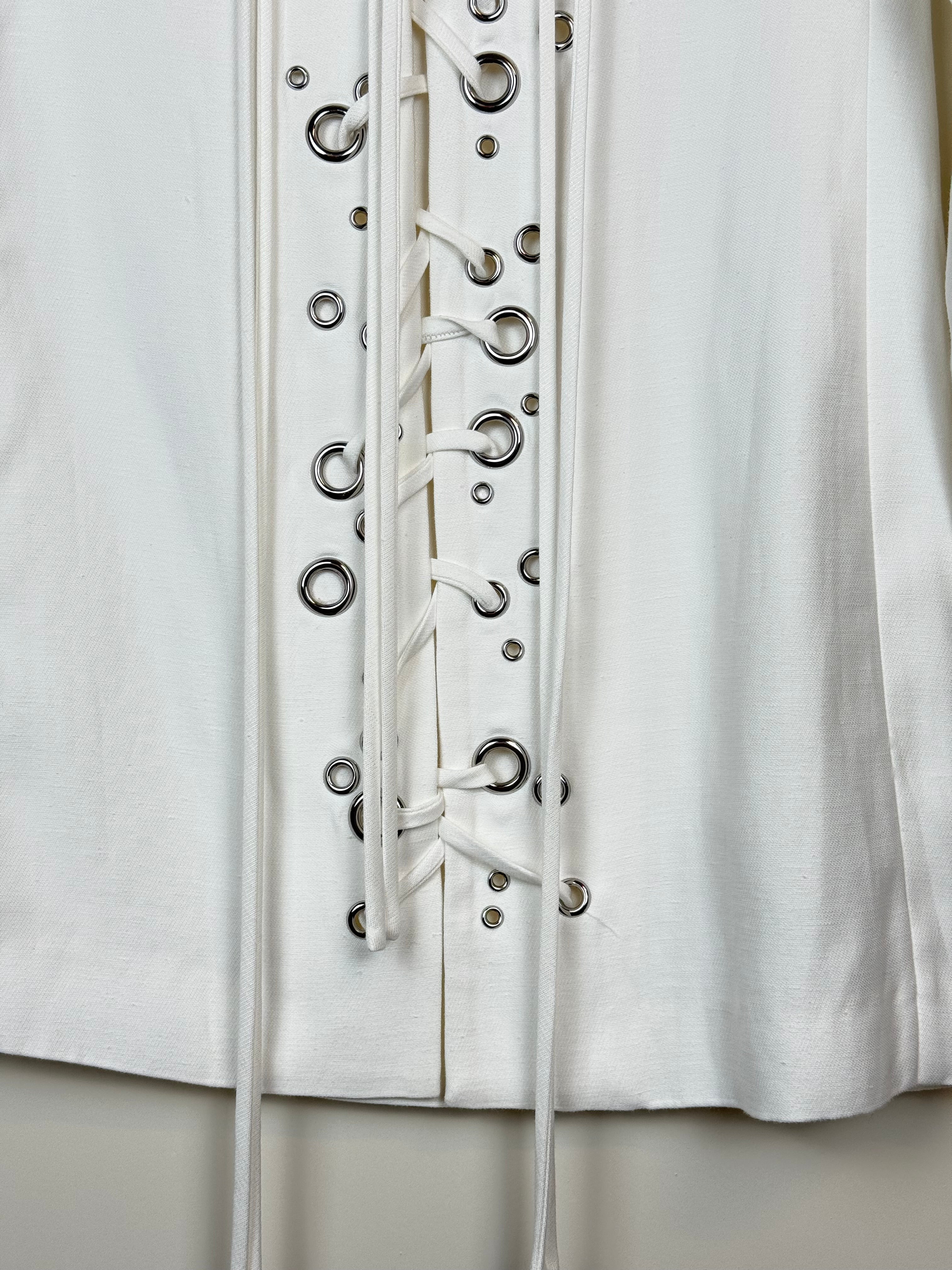 Alexis Lace-Up Tunic Dress White Sz. XS
